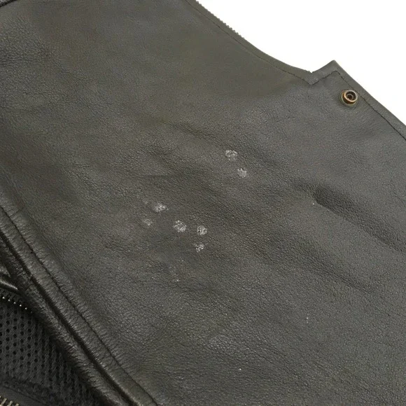 Leather‎ King Motorcycle Chaps Black Leather Mens Large Pockets Heavy Supple - Picture 6 of 8